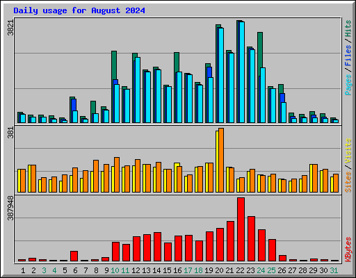 Daily usage for August 2024