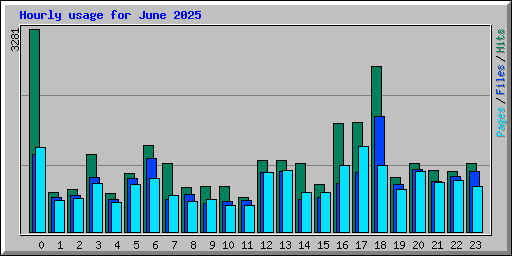 Hourly usage for June 2025